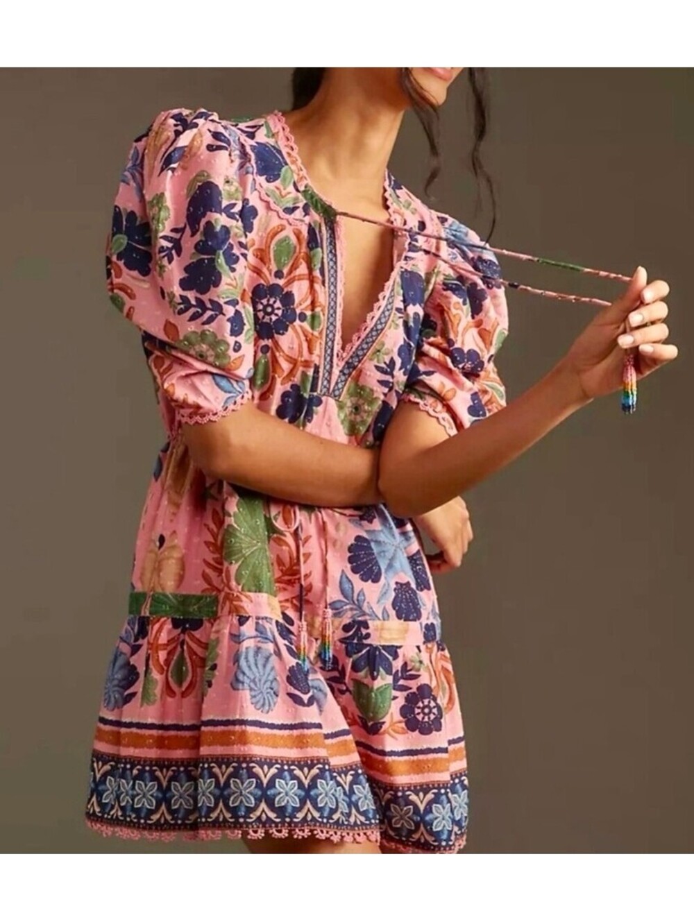 Farm Rio Seashell Tapestry Mini Dress Size Medium